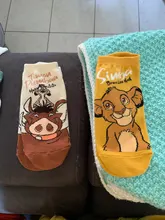 Calcetines Disney del Rey León para mujer, calcetín divertido, dibujos animados, primavera y otoño