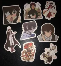 Bungo Stray-pegatinas de perros de PVC para niños, pegatinas de grafitis, maletas, equipaje, guitarra, coche, impermeable, 10/100 Uds.