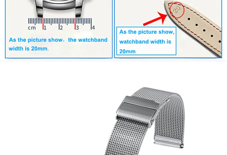 20 22 мм из нержавеющей стали миланские ремешки для часов для мужчин и женщин часы браслет для DW skgen Casio CLUSE Bergmann MVMT черный серебристый