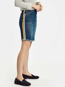 

Ribbon Detail Slim Jean Skirt