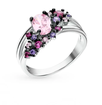 

Silver ring with cubic zirconia sunlight sample 925