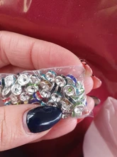 Cuentas espaciadoras de Metal para pulsera y collar, cristales, estrás, 6/8mm, 100 Uds., B00376