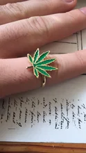 Anillo metálico de hoja de arce esmaltado para mujer, joyería de regalo para cumpleaños, tamaño 8