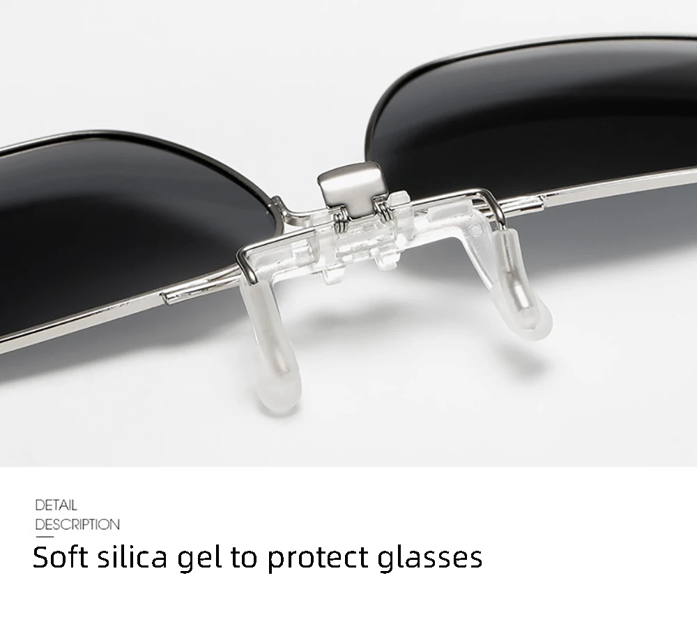 VIVIBEE, мужские солнцезащитные очки с металлическими клипсами для близорукости, поляризованные очки UV400, женские квадратные солнцезащитные очки для вождения с ночным видением