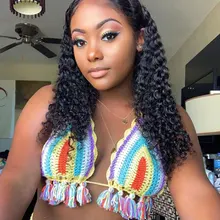 Rosabeauty rizado brasileño 13x4 frente de encaje pelucas de cabello humano de 26 28 30 pulgadas de la onda de agua del 150% de la onda profunda peluca Frontal para las mujeres negras