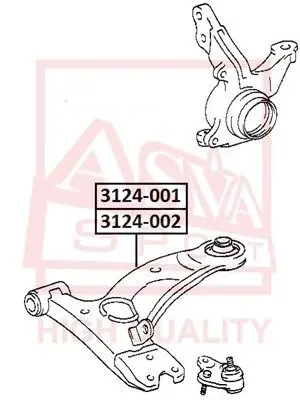 Рычаг передний нижний левый ASVA 3124-002