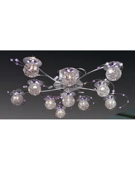 

Ceiling lamp. Candlestick. Metal Chrome LED. Chrome Color and Lilac. 11 lampholder. Light: G4 and LED. Ref. MD5456/11