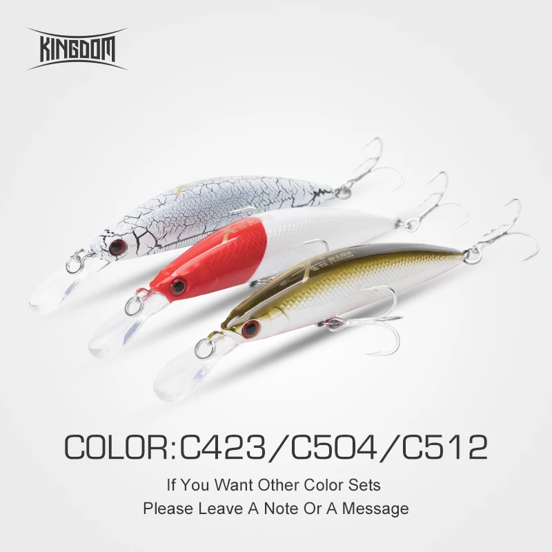 Kingdom Fishing приманки Джеркбейт гольян воблеры 90 мм 11 г/26 г жесткая пластиковая наживка губы для морской воды пять цветов модель 3529 - Цвет: C423 C504 C512