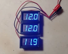 Voltímetro Digital LED de 2 y 3 cables, Detector de voltaje para coche y motocicleta, DC 12V, Monitor de capacidad, color rojo, verde y azul, 0,56 pulgadas