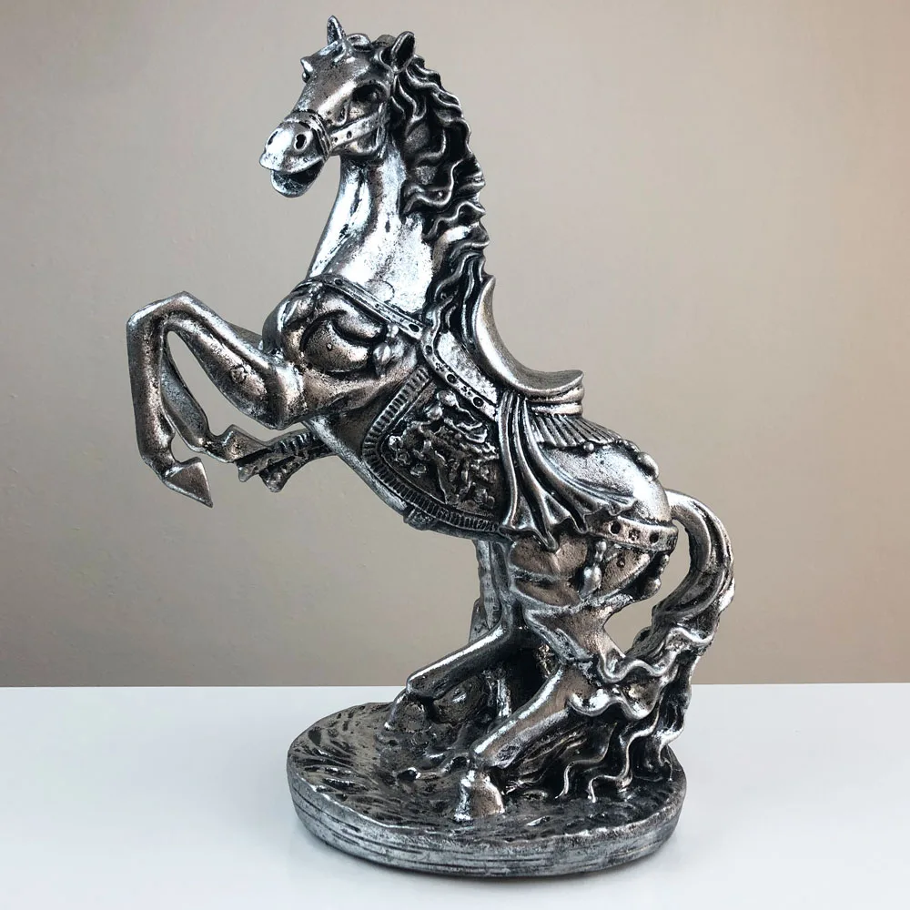 

Silver Horse Figurines Decorative Object home office horse bust
