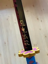 Espada de Cosplay de Kimetsu no Yaiba de 104cm, Arma de demonio, Slayer, Kanroji, Mitsuri, cuchillo Ninja de Anime 1:1, Arma de PU, utillaje