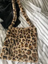 Bolso cruzado con estampado de leopardo para mujer, bandolera tipo mensajero suave de felpa, a la moda, para Otoño e Invierno