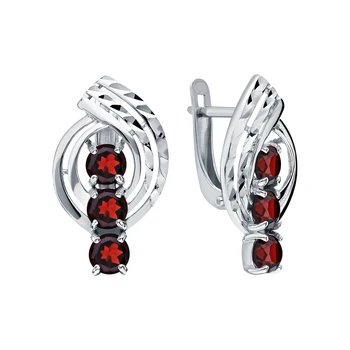 

Silver earrings with Garnet sunlight sample 925
