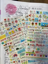 6 unidades/juego Kawaii, libro planificador de mercado de dibujo bonito, diario, decorar pegatinas de papelería, álbum de recortes transparente de PVC