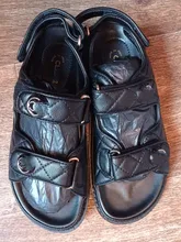 Sandalias de plataforma de cuero genuino para mujer, zapatos de diseñador de lujo a la moda, Sandalias planas, tacones gruesos, tendencia