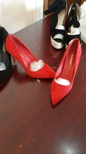 Women Shoe Heel Pointed-Toe Flock Ladies Pu Henlu