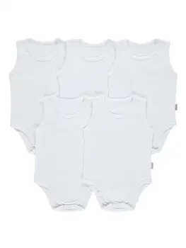 

Spring Summer Clothes Newborn Bodysuit Boys Girls Baby Basic Single Jersey Sleeveless Crew Neck 5-Piece Snap Badge 3-9 months