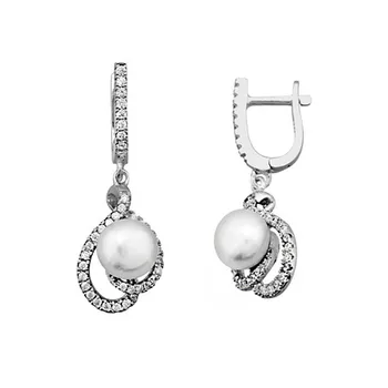 

Earrings 925 silver m rhodium-plated silver with cultured pearl [9206]
