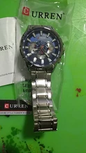 Curren-reloj para hombre, de cuarzo con cronógrafo, de pulsera, resistente al agua, deportivo, de acero inoxidable, masculino