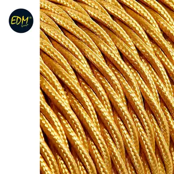 

2X0 braided textile CABLE, 75MM C-45 gold matte silk 25 meters