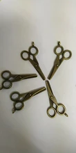 10 Uds. De colgantes de adorno con forma de tijeras hechas a mano, 2 colores, 16X33mm, decoración Vintage para joyería DIY