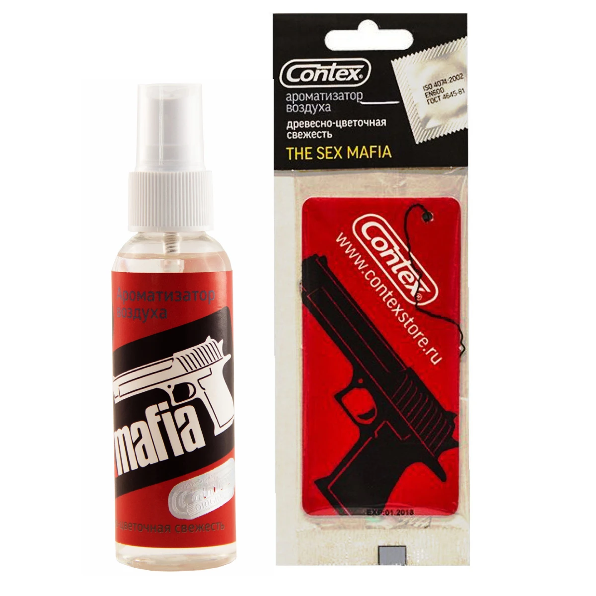 Car fragrance/into the machine spray Contex The Sex Mafia 60 ml. + hanging Christmas tree with aroma of Wood-flower freshness | Автомобили