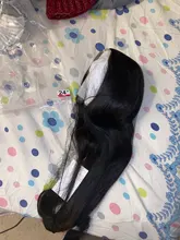 Peluca de malla con división media de 30 pulgadas, cabello humano liso brasileño Remy, prearrancado con pelo de bebé, parte T, 13x1