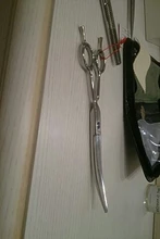 7,0 Japón 440C profesional tijeras de aseo para mascotas perro tijeras grandes rectos y adelgazamiento y curva tijeras pelo de perro Clipper B0013B