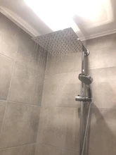 Showerheads Square Rainfall Stainless-Steel Chrome-Finish Ultra-Thin Round 6/4inch