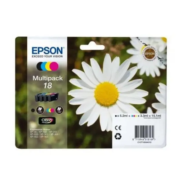 Чернильный картридж Epson C13T18064010 черный желтый голубой пурпурный