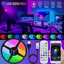 

Bluetooth Led Lights Strip 5050 5V USB Led Tape Ribbon Bluetooth Backlighting Phone APP TV Light 5M 10M 15M 20M 25M 30M