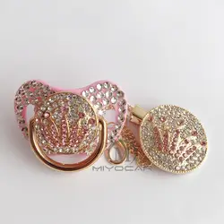 MIYOCAR все bling Красочные Уникальные bling Корона соски для соски-пустышки с зажимом BPA бесплатно FDA пройти уникальный набор