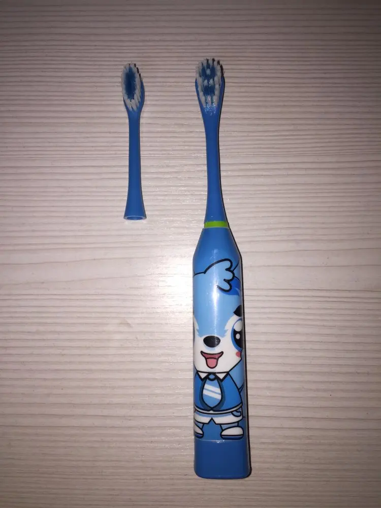Electric Toothbrush Cartoon Pattern Ultrasonic Waterproof Tooth Brush Double-sided Teeth Brush For Kids with 2pcs Head reviews №2 147054