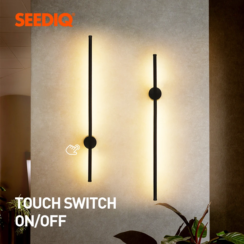 Led Indoor Wall Lamp Touch Switch Wall Sconce Lighting Fixture Bedroom Living Room Sofa Background Decor Wall Light For Home