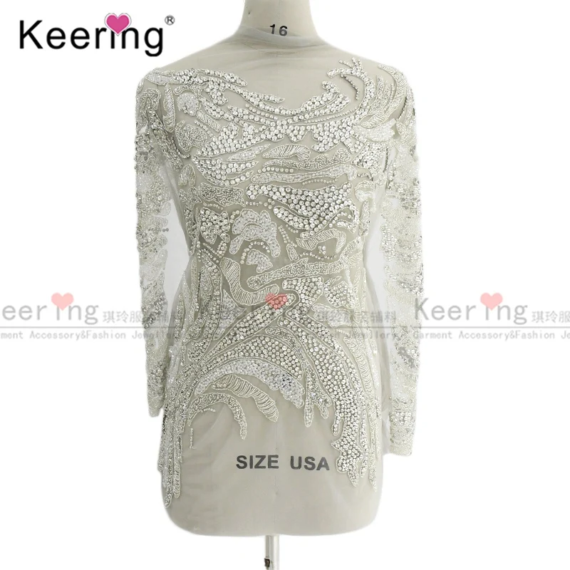 silver and nude Новое поступление свадебное платье кристалл аппликация корсет- WDP-208 - Цвет: silver and nude