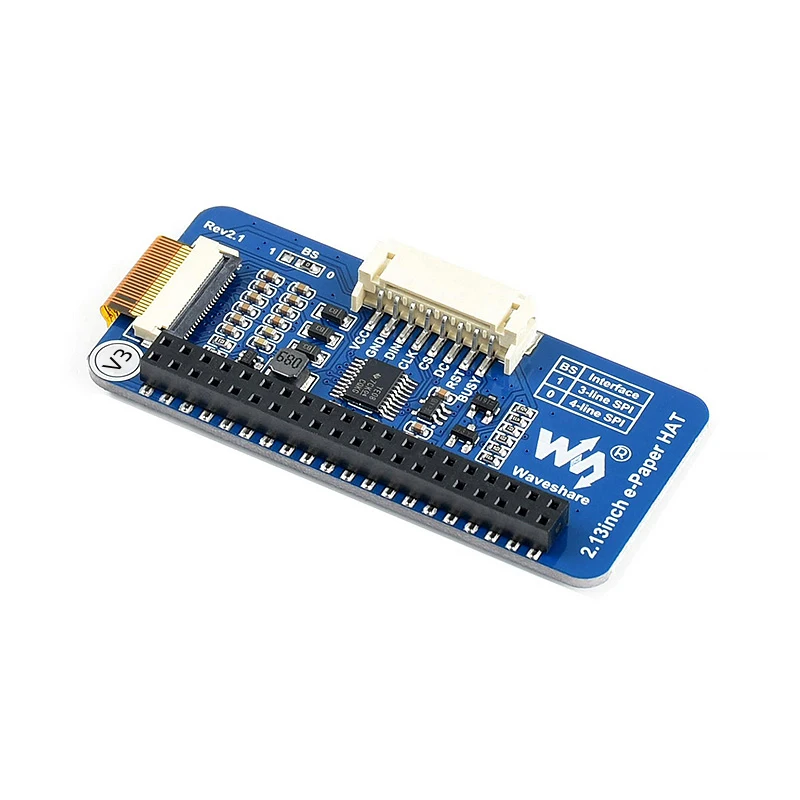 Chapéu de E-papel Raspberry pi com Resolução de 250x122 Tela E-ink de 2.13 Polegadas Arduino para Jetson Nano Arduino Stm32 Acessórios p/ quadro de demonstração - Imagem 4