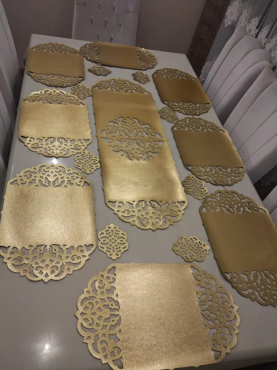 EMIRGAN - Ottoman Motifs Table Runner Dinner Set (4/6/7/8/10/12 Persons) Wedding Camino de Mesa | Дом и сад