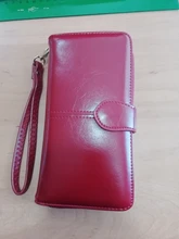 Cartera de cuero con cera de aceite para mujer, monedero de gran capacidad, con cremallera, bolso de mano largo, tarjetero, 2020