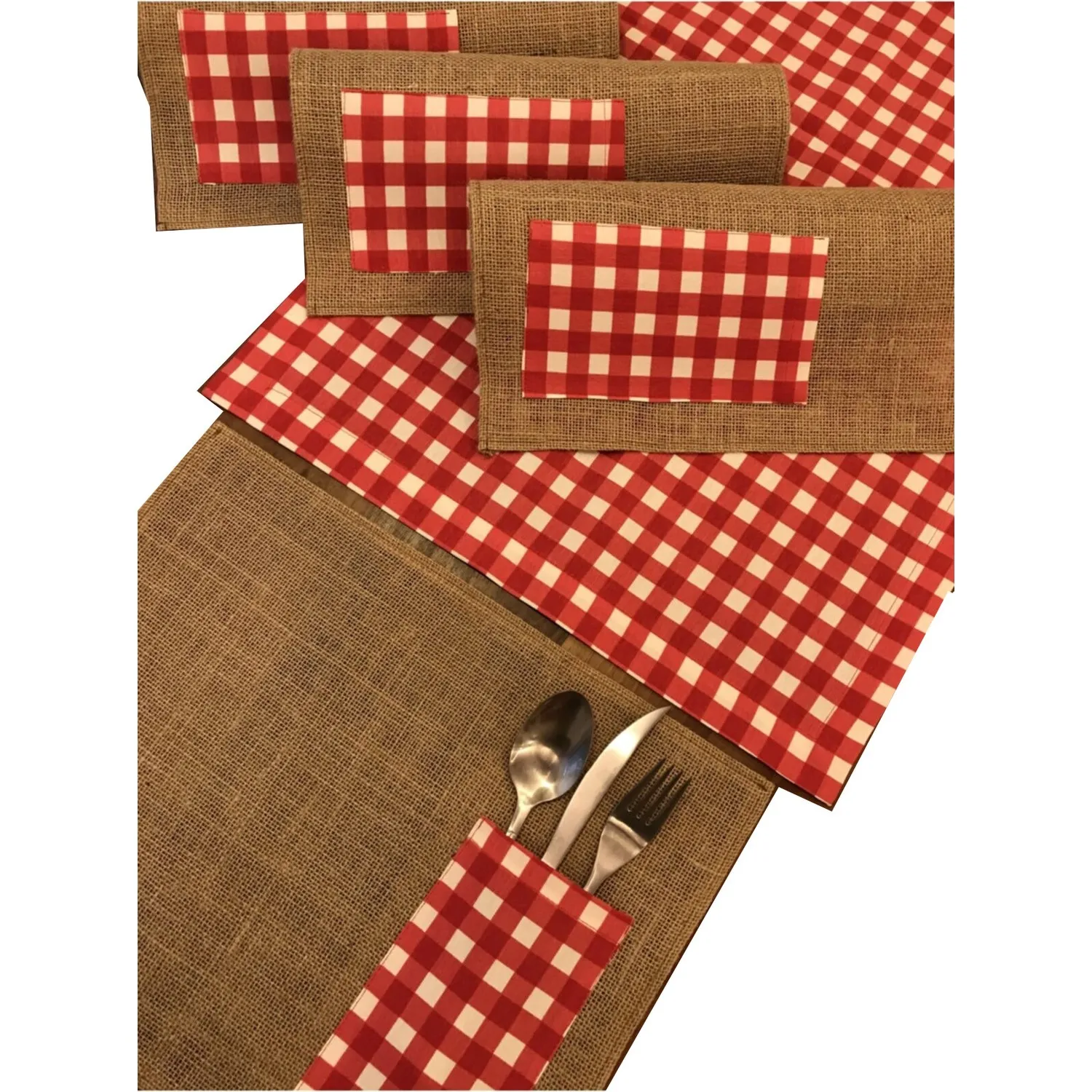 

Zeren Home Jute Fabric American S❤️Masa top Decor guest underlay Cup coffee serving plate presentation service dinner invitation Banquet