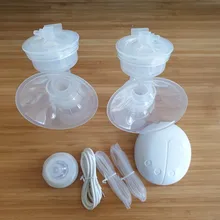 ZIMEITU-Bomba de leche eléctrica doble, succionadora potente de pezones, bomba de lactancia eléctrica USB con botella de leche para bebé, almohadilla de calor en frío