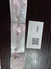 JeeMango de acero inoxidable Flor de cristal CZ colgante de planta pulseras para las mujeres cadena de oro rosa y pulsera de enlace pulsera JB19114