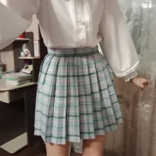 Harajuku negro faldas de verano 2020 de cintura alta Anime faldas Kawaii uniforme de la escuela Mini blanco rosa falda escocesa plisada