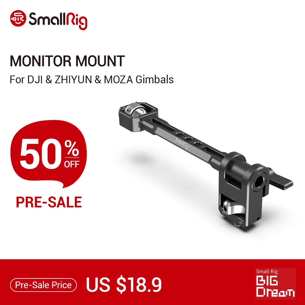 SmallRig Adjustable Monitor Mount for DJI RONIN-S/RONIN-SC & ZHIYUN CRANE 3/CRANE 3S/WEEBILL-S & MOZA AirCross 2 Gimbals- 2889