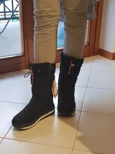 Botas de nieve impermeables para Mujer, zapatos con plataforma para mantener el calor, con tacones de piel gruesa, para invierno