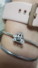 Noria de pata de corazón para mujer, corona O abalorio brillante de copo de nieve transparente, compatible con pulsera Pandora Original, joyería de plata 925