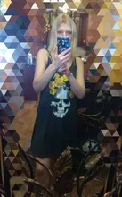 Vestido de verano Punk de manga corta suelto, calavera, abertura lateral