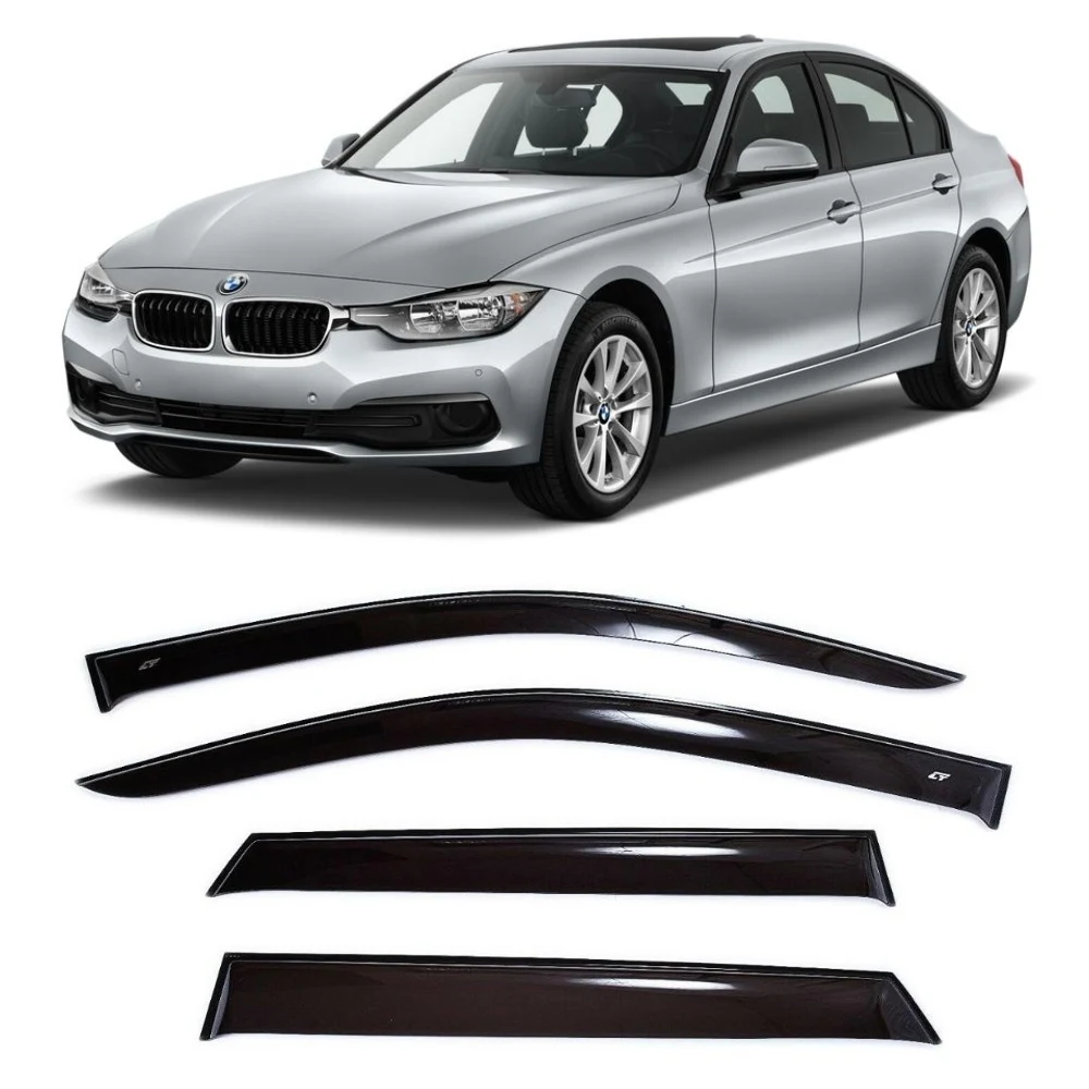 Wind Visor Deflectors Cobra Tuning B22312- Car Ventvisor Door Side - Window Air Guard for Protection Against Snow Sun and Rain Compatible with BMW