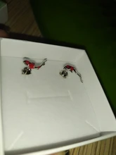 Bamoer-pendientes de esmalte rojo pez para mujer, Plata de Ley 925, pendientes de tuerca Koi para Primavera, joyería de plata SCE812