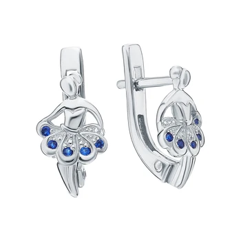 

Silver earrings with cubic zirconia sunlight sample 925 test