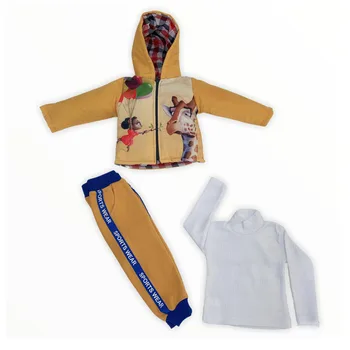 

3 Pieces Set For Boy And Girl Toddler Children Coat Sweatshirt Pants Yellow Blue White 2020